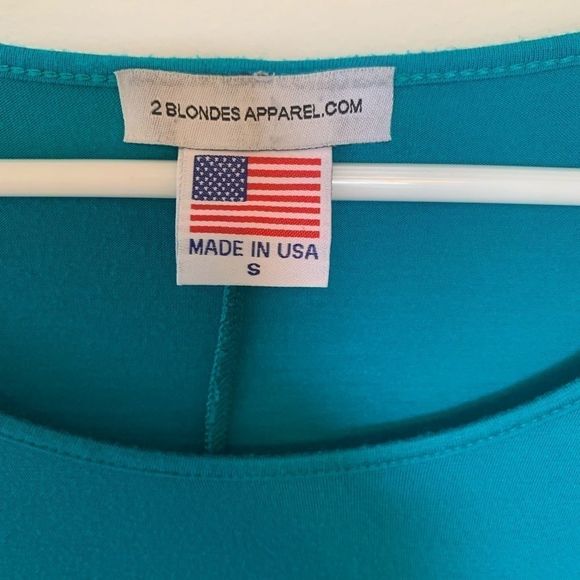2 Blondes Apparel Teal Tunic Scoop Neck Small - Picture 2 of 5